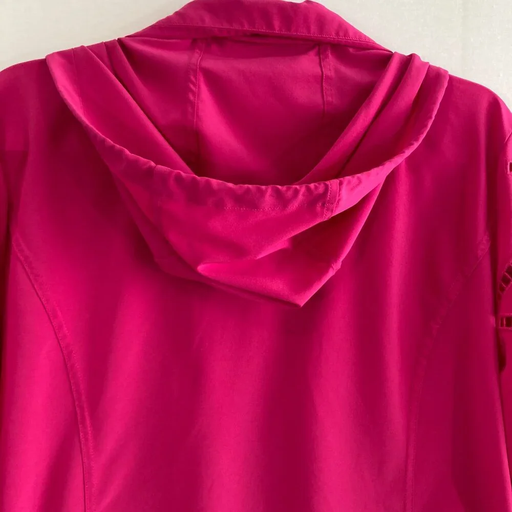Chico's size 16 Pink Zenergy UPF‎ 50 Sun Protection Neema Lattice Jacket Active